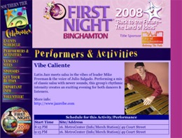 2008 Binghamton First Night Mike Freeman Vibe Caliente